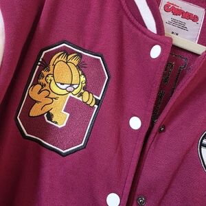 Garfield Varsity Jacket Burgundy & White | Size M